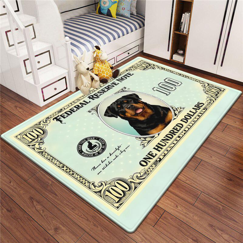 Ковер Dollar Pet для кошек и собак Креативный дизайн с валютой Напольный коврик для гостиной Ковер для прихожей с декором в виде денег