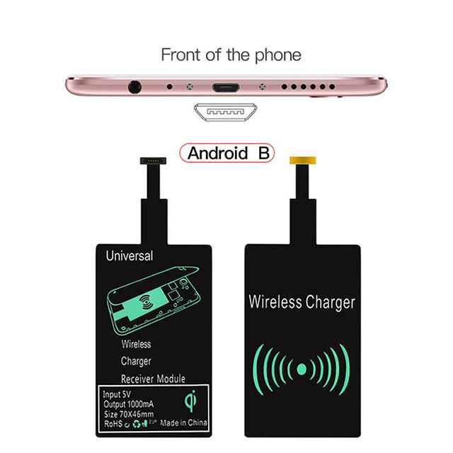 Приемник беспроводной зарядки для iPhone 6 7 Plus 5 5s Micro USB Type C Универсальное быстрое беспроводное зарядное устройство для Samsung Huawei Xiaomi
