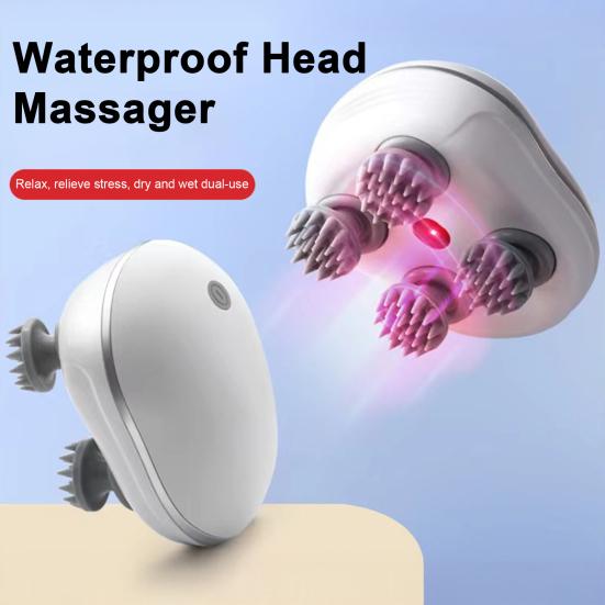 Electric Scalp Head Massager Rechargeable Waterproof Massager for Head Body Promotes Blood Circulation Relieves Pain Muscle Tension Scalp Massager