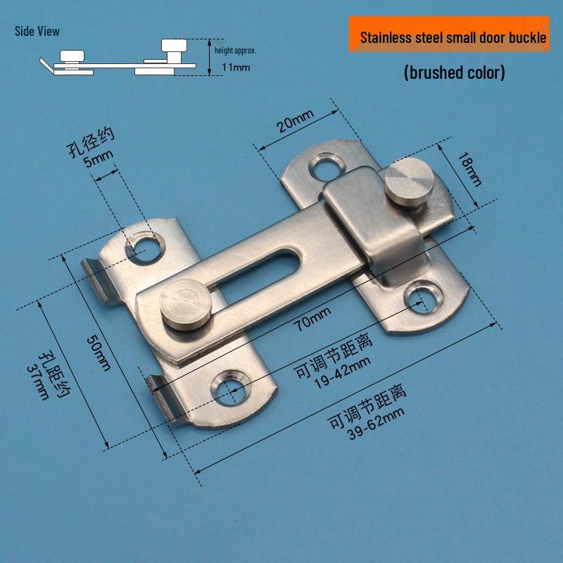 Нержавеющая сталь 90° Задвижка-шпингалет для раздвижных дверей для ванной комнаты и окон