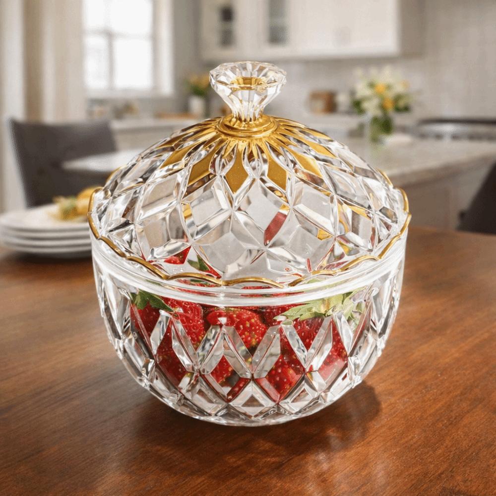 Пыленепроницаемая хрустальная банка для закусок, влагонепроницаемая конфетница, прочный органайзер для специй, для домашнего использования