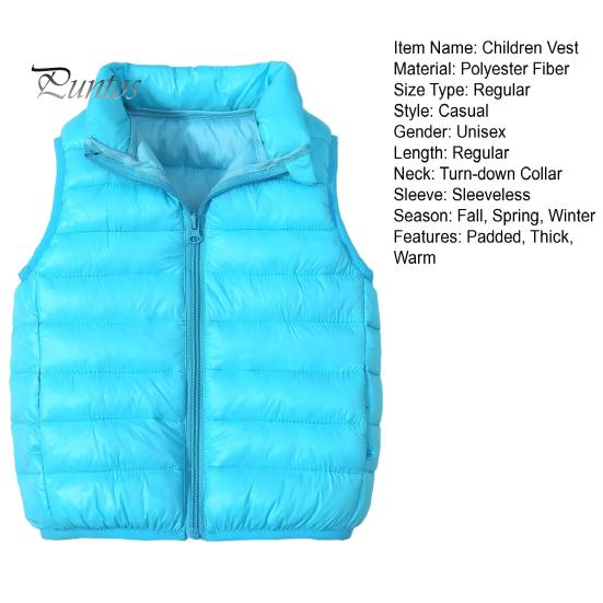 Унисекс детский хлопковый жилет без рукавов утепленный пуховик с отложным воротником на молнии повседневная свободная теплая куртка для отдыха на природе походы