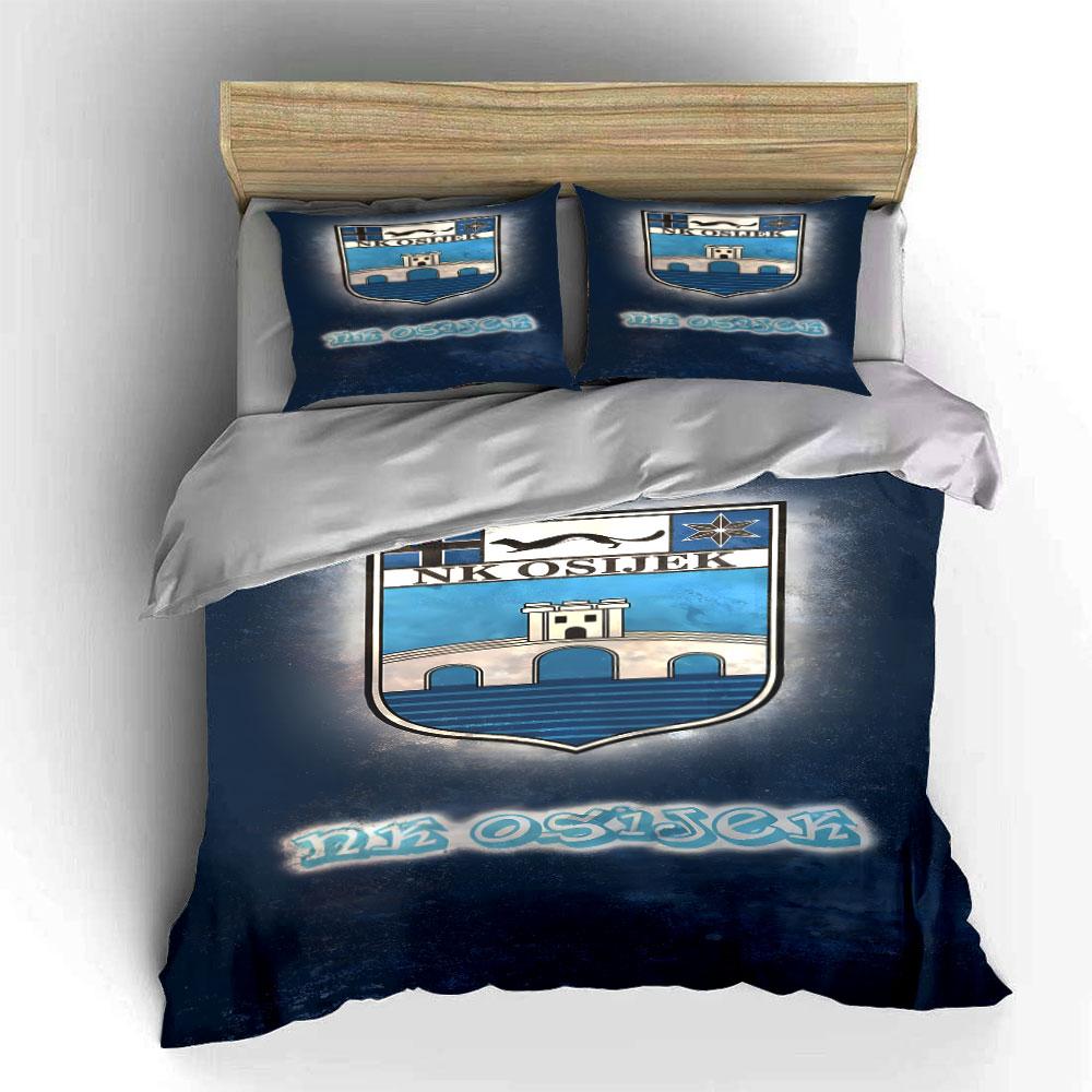 "NK Osijek Logo with Blue Background" Print Bedding Set Duvet Cover Pillowcases (1* Duvet Cover 2* Pillowcases Do Not Include Comforter)