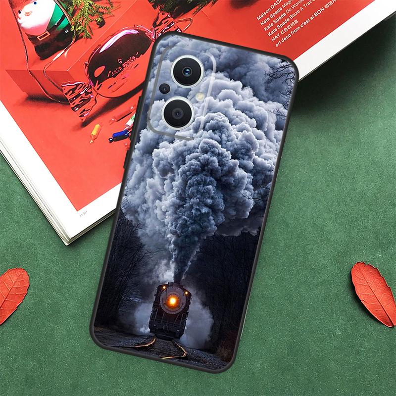 Train Steam Engine Case For OPPO Reno 14F 13F 12F 11F 12 13 14 10 Pro 7 8 Lite OPPO Find X5 X6 X8 X9 Pro Cover