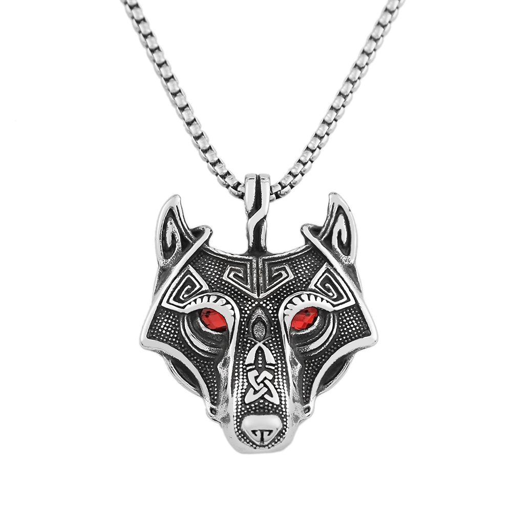 Взрывной новый продукт ретро темперамент волчья голова титановая сталь кулон ожерелье