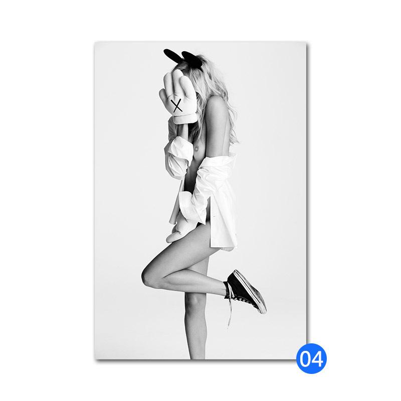 Горячее сексуальное женское белье, бикини, красота, полуобнаженная декоративная живопись, черно-белый ангел, ванная комната, гостиная, холст, картина