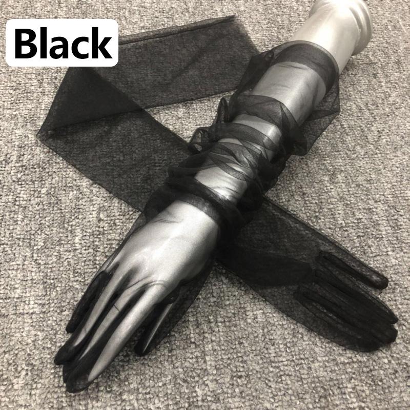 Женские прозрачные кружевные ультратонкие локтевые длинные платья с длинными пальцами, прозрачные перчатки для фотографий