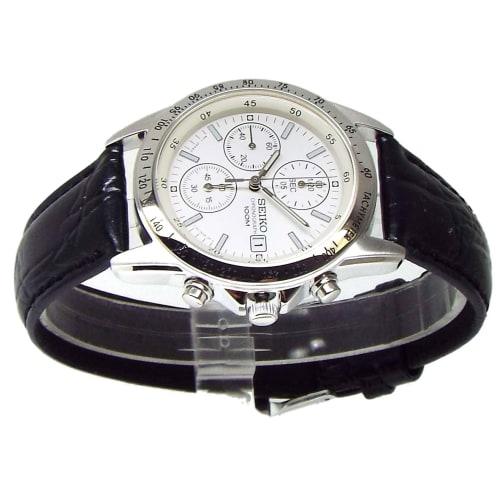 Seiko Chronograph Watch Genuine Leather Belt Set Domestic Seiko Officially Distributed Product White SND363P1