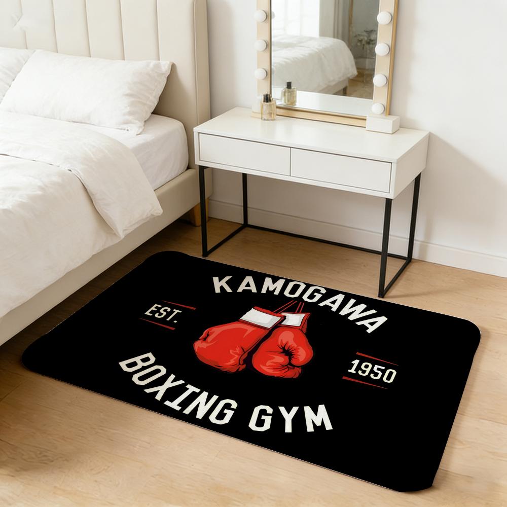anime H-Hajime no Ippo Floor Mat Flannel Door Mat Non-Slip Absorbent Washable Indoor Home Rug