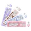 Wireless Office Keyboard and Mouse Set/Quiet, Stylish Keyboard/2.4G / Pink