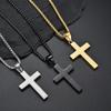 European and American Titanium Steel Cross Necklace Stainless Steel Cross Pendant