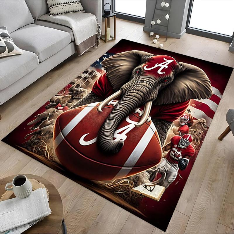 1PC Alabama Crimson Tide Extra Large Non Slip Floor carpet, Office, family, bedroom Large Area Rug Indoor Rugs, Vibrant Colors