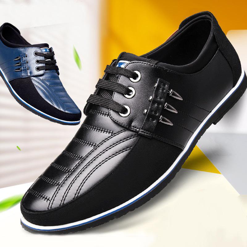 2024 Men Genuine Leather Shoes High Quality Elastic Band Fashion Design Solid Tenacity Comfortable Men's Shoes Big Sizes Yuj8