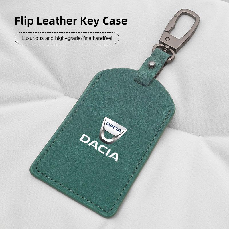 Luxurious high-grade Flip Leather Key Case For Dacia Sandero Duster 2012-2025 Jogger Bigster Spring Logan Stepway Dokker Lodgy