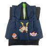 Kimono Cloth First First Baby Ensemble X Navy [Kyoto Yuzen] Set, Meal, Festival, Boys, Children's Day, Kimono, Baby, (Black (helmet))