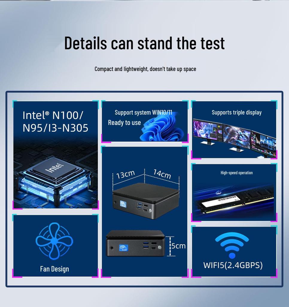 12th Gen N100 Mini PC: 4K Dual-Screen Industrial Control Desktop for Home & Office