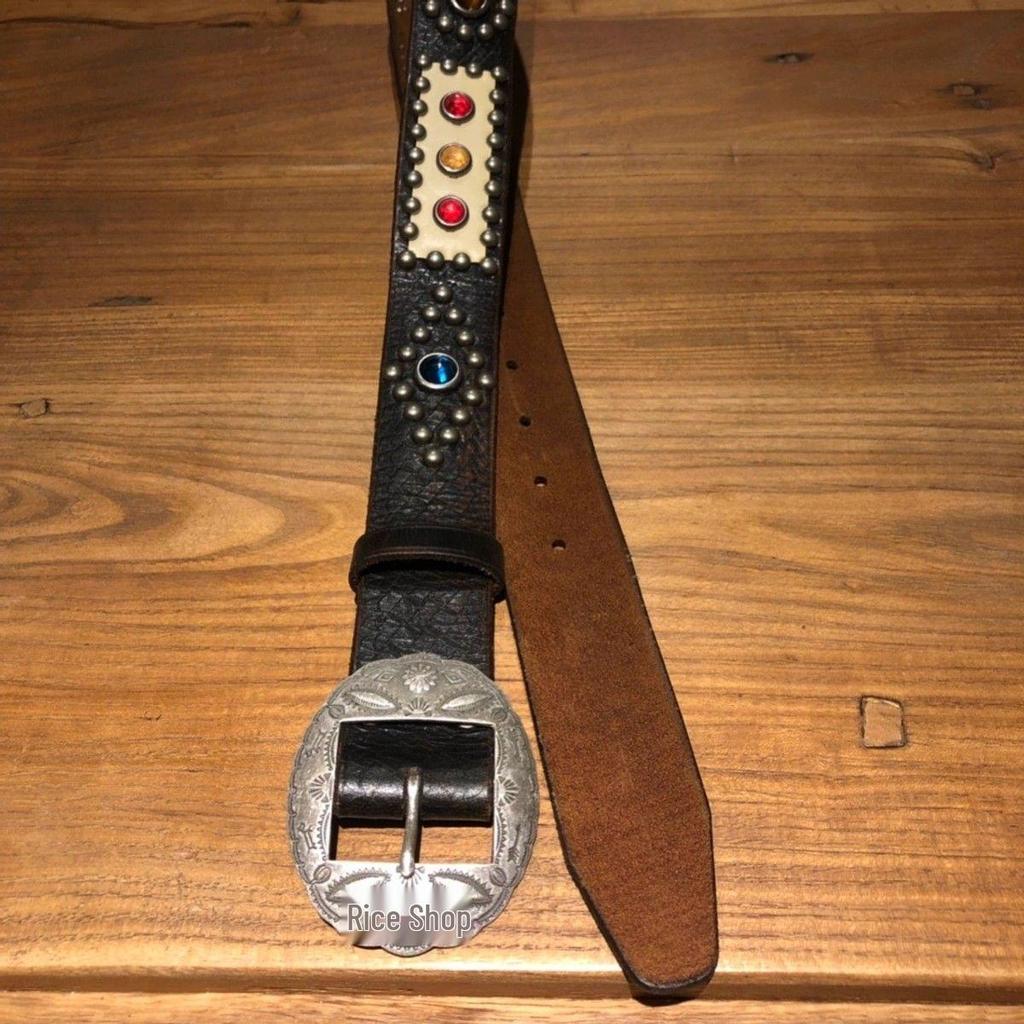 Винтажный кожаный ремень в западном стиле с резным драгоценным камнем для мужчин и женщин