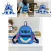 Lilo Stitch Adorable Striped Monster Design Pu Travel Backpack For Girls