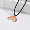 Модное радужное ожерелье-подвеска, чокер, цепочка на шею, элегантная цепочка для ключиц, ожерелье из бисера ручной работы, эффектное украшение