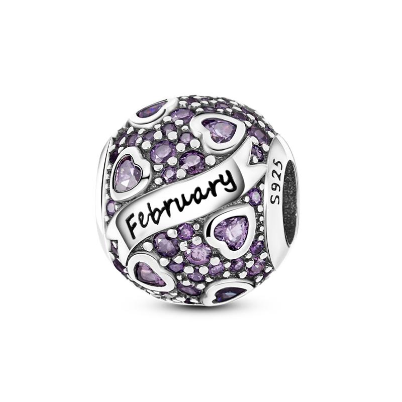 925 Silver Colorful Round CZ Zircon Charm Beads for Bracelet Pendant Jewelry Gift