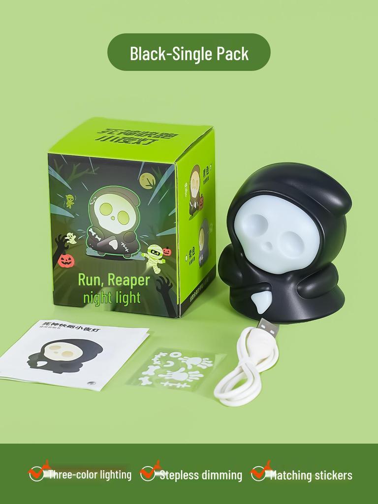 Ночник-игрушка «Призрачная ночь Хэллоуина»: USB-перезаряжаемый, с регулируемой яркостью, безопасный для глаз
