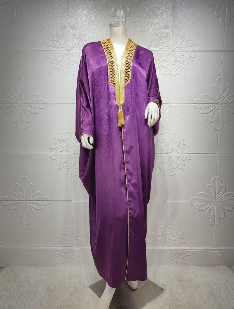 Muslim Clothing Arab Dubai Turkey Bat Sleeve Robe Cardigan Abaya Long Muslim Women'S Clothing