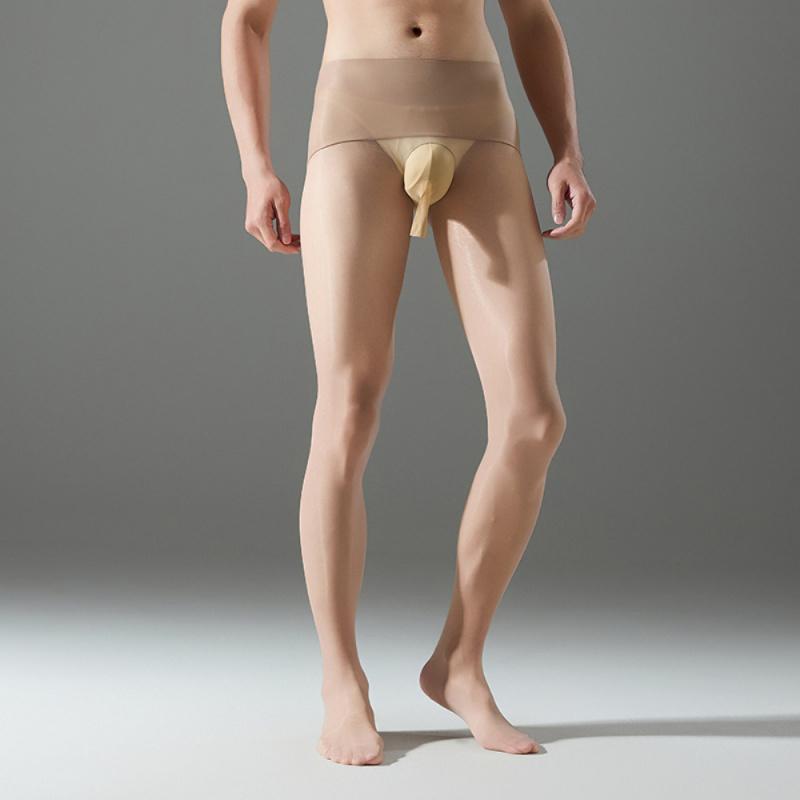 Новые чулки Aurora Ультратонкие Прозрачные Сексуальные Черные Шелковые 360 Бесшовные Лошадиное Масло Высокая Талия Блестящие Мужские Колготки