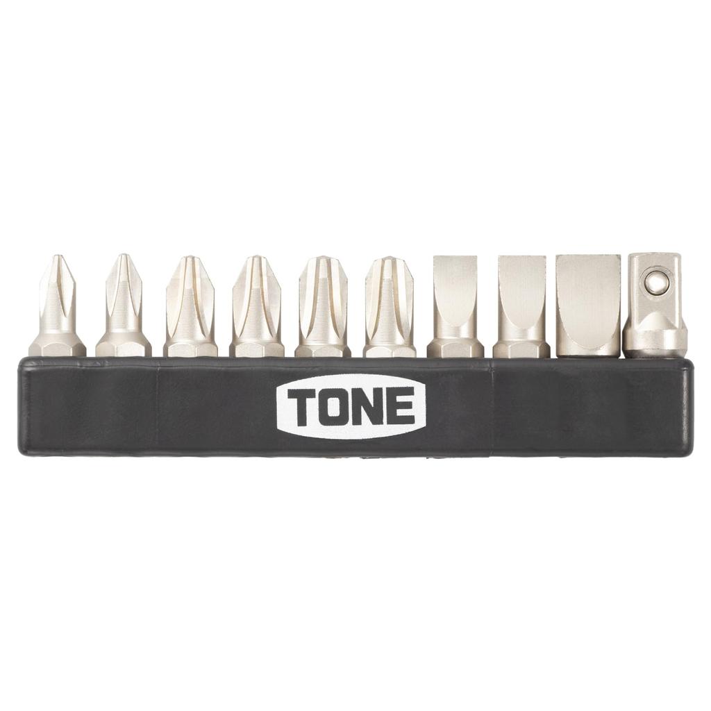 TONE Driver Adapter Bit Bit Insertion Set & Set, BTPM10S, & 6.35mm (1/4"), 10-Piece