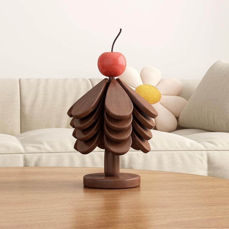 Pine and Bamboo Insulation Mat, Dining Table Decoration, a Tree and Small Tree Insulation Mat, Creative Folding Dining Plate, Tree Shape