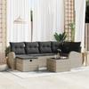 7-piece Garden Sofa Set with Light Grey Rattan Cushions, 2-seater Garden Sofa with Storage and 3360423