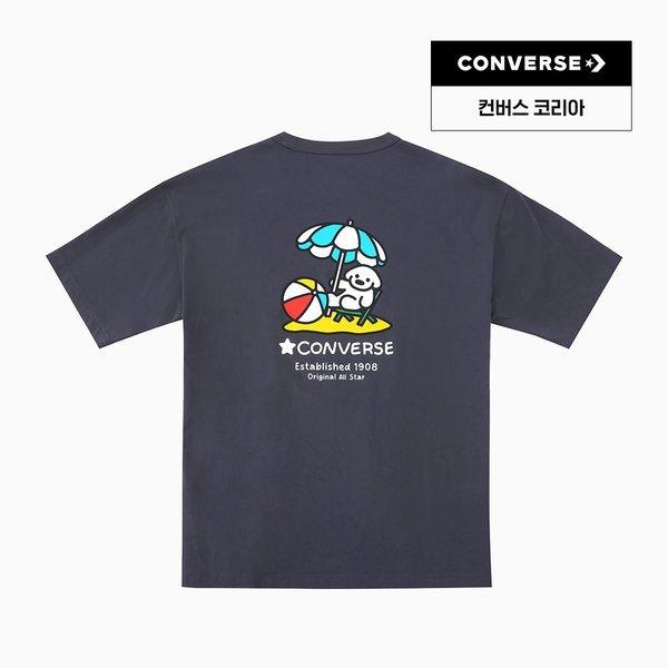Converse Summer Short Sleeve Beach Tee Dark Gray Uck176 Gda