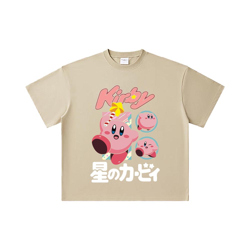 260 GSM Double Yarn 32 Count 100% Cotton Pokemon V7 Kirby Print Unisex Heavy Cotton T Shirt