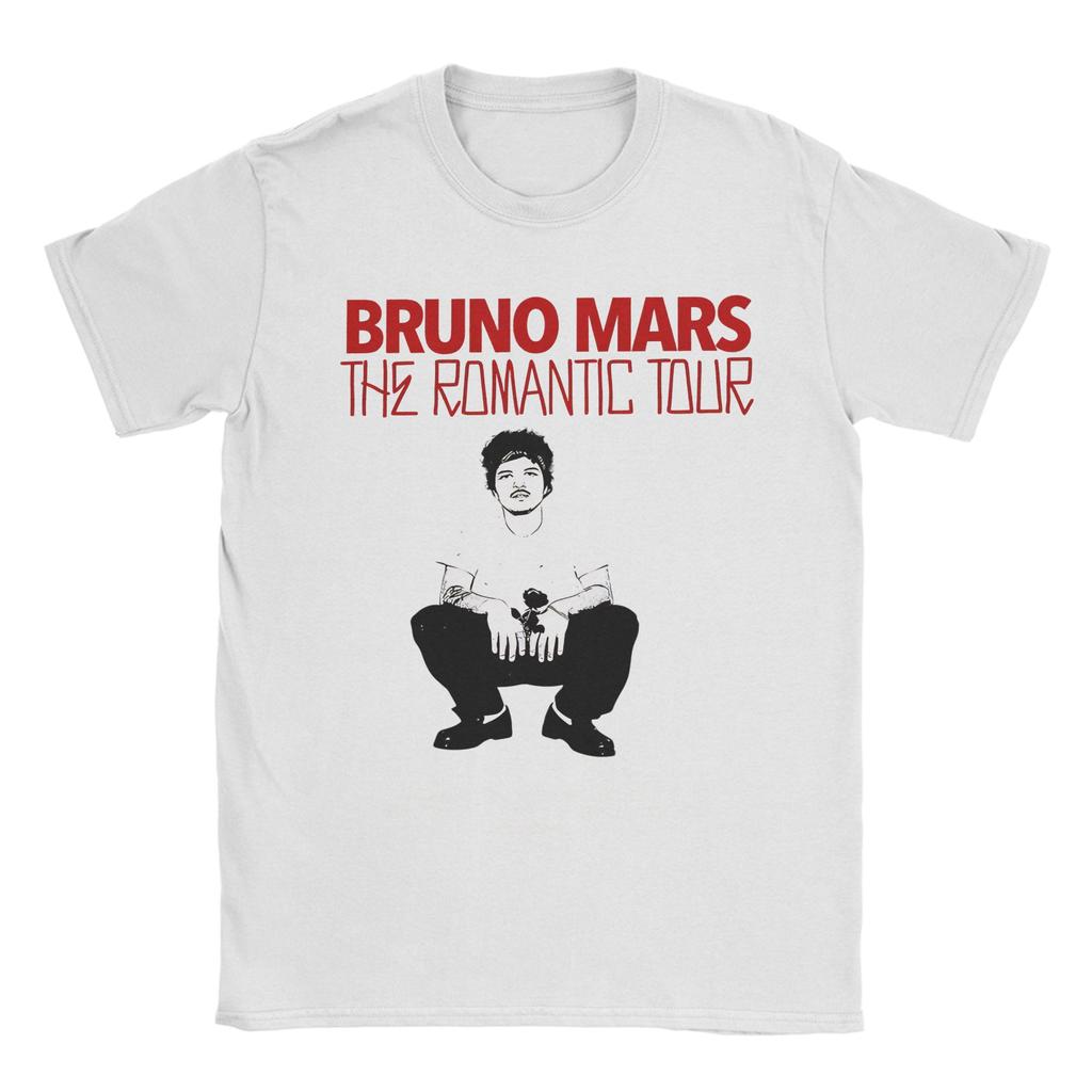 Футболка Bruno Mars The Romantic Tour Унисекс Винтажная Чистый Хлопок Круглый Вырез Короткий Рукав Футболки Большие Размеры Топы