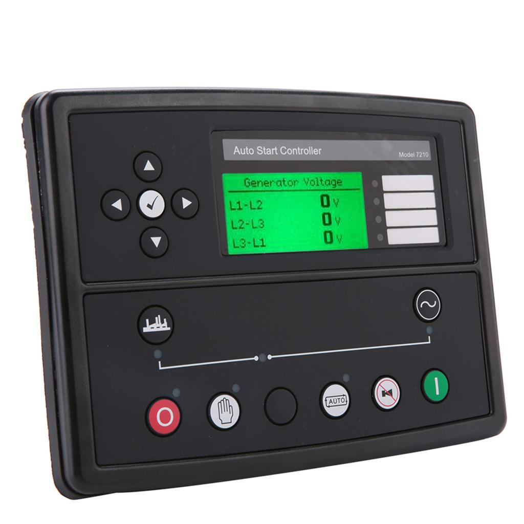 Generator Controller LCD Display Power Generator Control Panel Module Configurable for Engine Speed