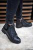 Men's Fashion Flat Heeled Booties Black Single Button Leather Daily Comfortable Orthopedic Boots Shoes