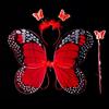 Children Skirt Set Headband Wand Simulation Butterfly Wings Elastic Waist Mesh A-line Skirt Princess Style Kids Party Dress Up Fairy Costume Set