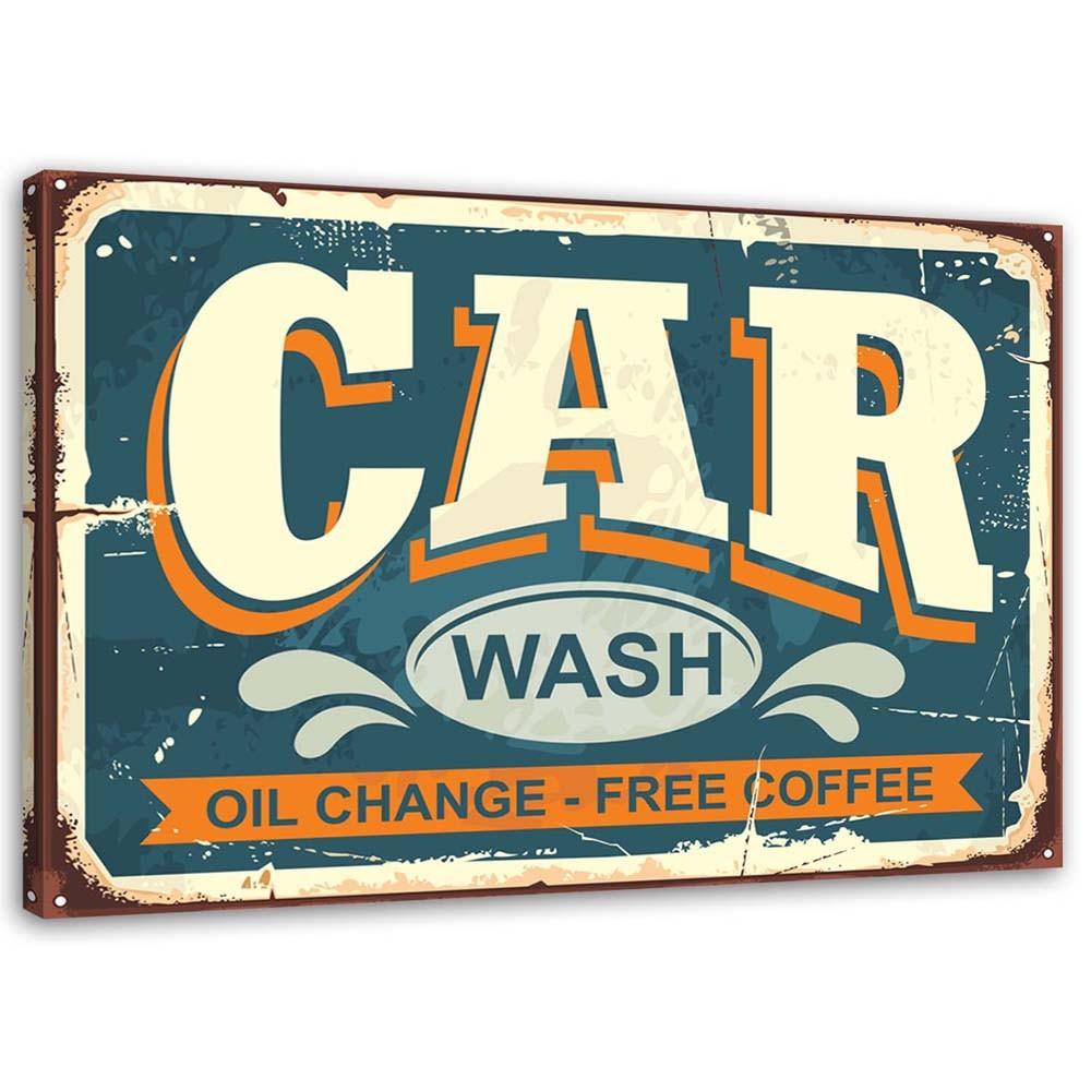 Canvas Print Car Wash Retro Sign