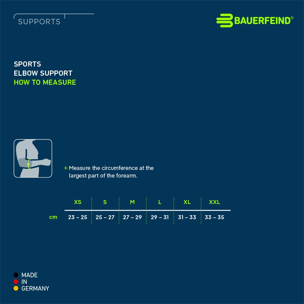 BAUERFEIND Sports Elbow Made in General Medical Silicone Pads on Both Sides of the Elbow to Stabilize the Elbow Joint Support, Germany, Device, (Pink,