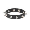 2025 Pu Leather Studded Bracelet Choker Punk Spike Rivets Cuff Black Wristband Adjustable Cuff Bangle