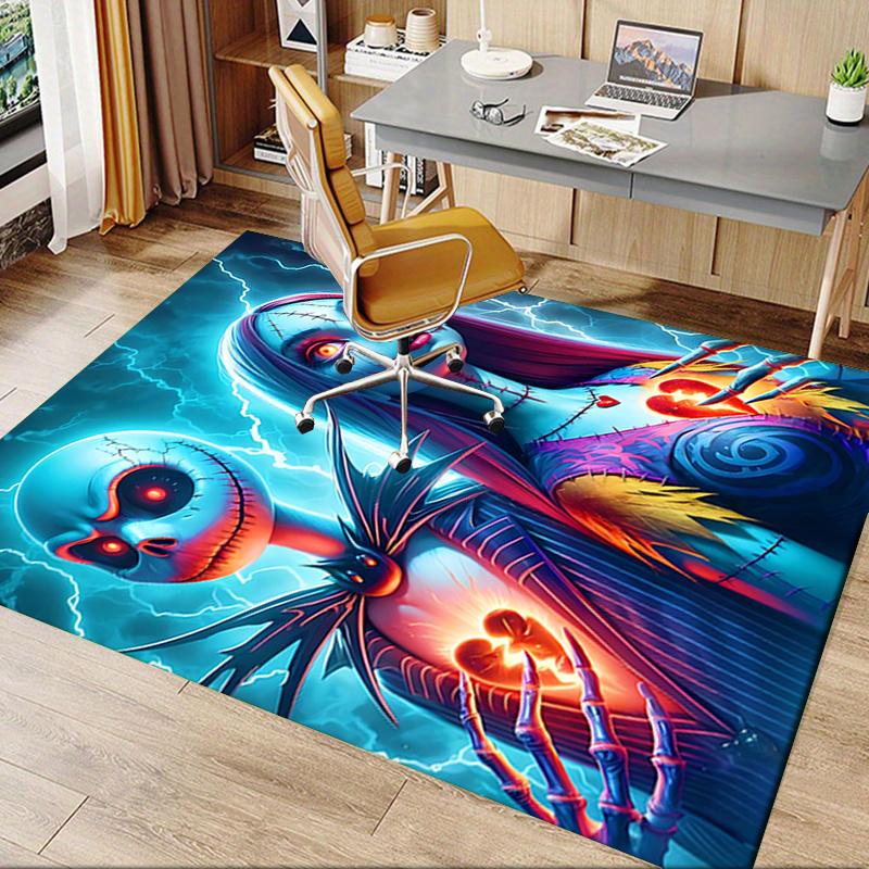 Office Rug Jack Skellington, Sally theme 3D Printed Anti-Slip Rug-Machine Washable for Living Room