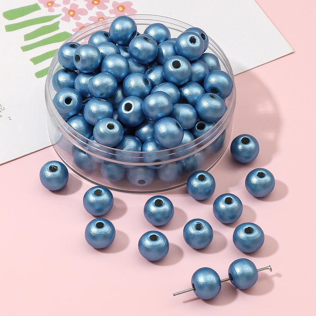 30 шт., 10 мм, круглые бусины из натурального дерева, перламутровые, окрашенные, для подвесок, браслета, ожерелья, бахрома, художественное ремесло, украшенные аксессуары ручной работы «сделай сам»