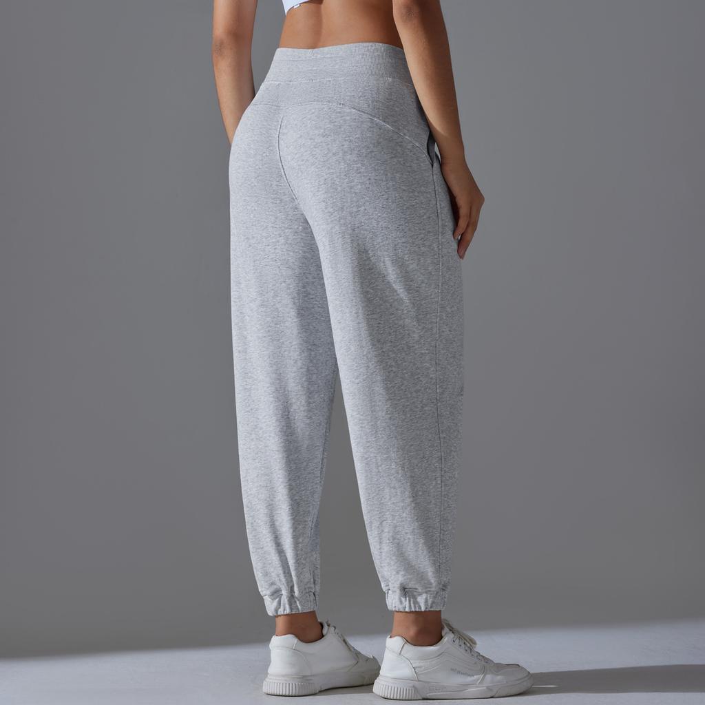 Европейские и американские новые леггинсы на кулиске женские повседневные свободные спортивные штаны для йоги, фитнеса, бега, с карманами, домашние спортивные штаны