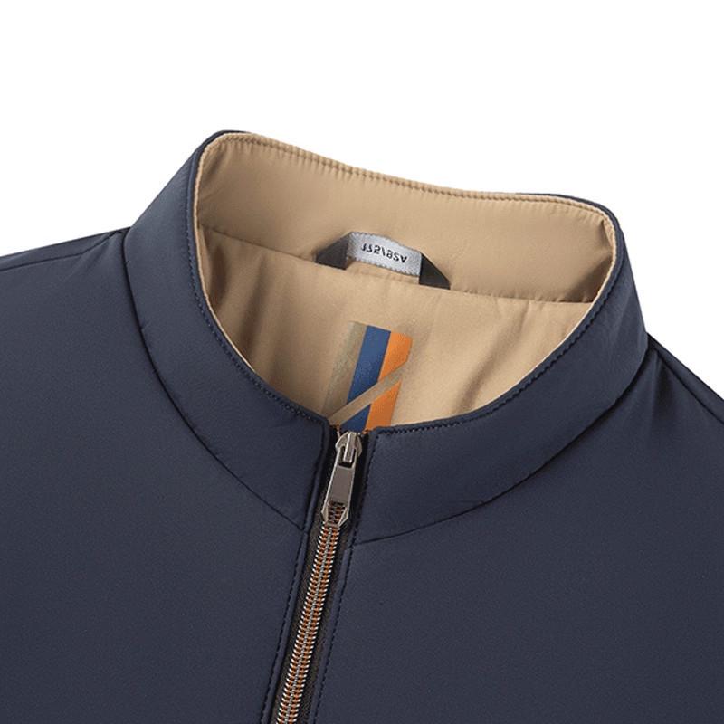 Pierre Cardin Men's Stand-Up Collar Cotton Jacket, Dad Style, Thickened for Autumn/Winter 2025.