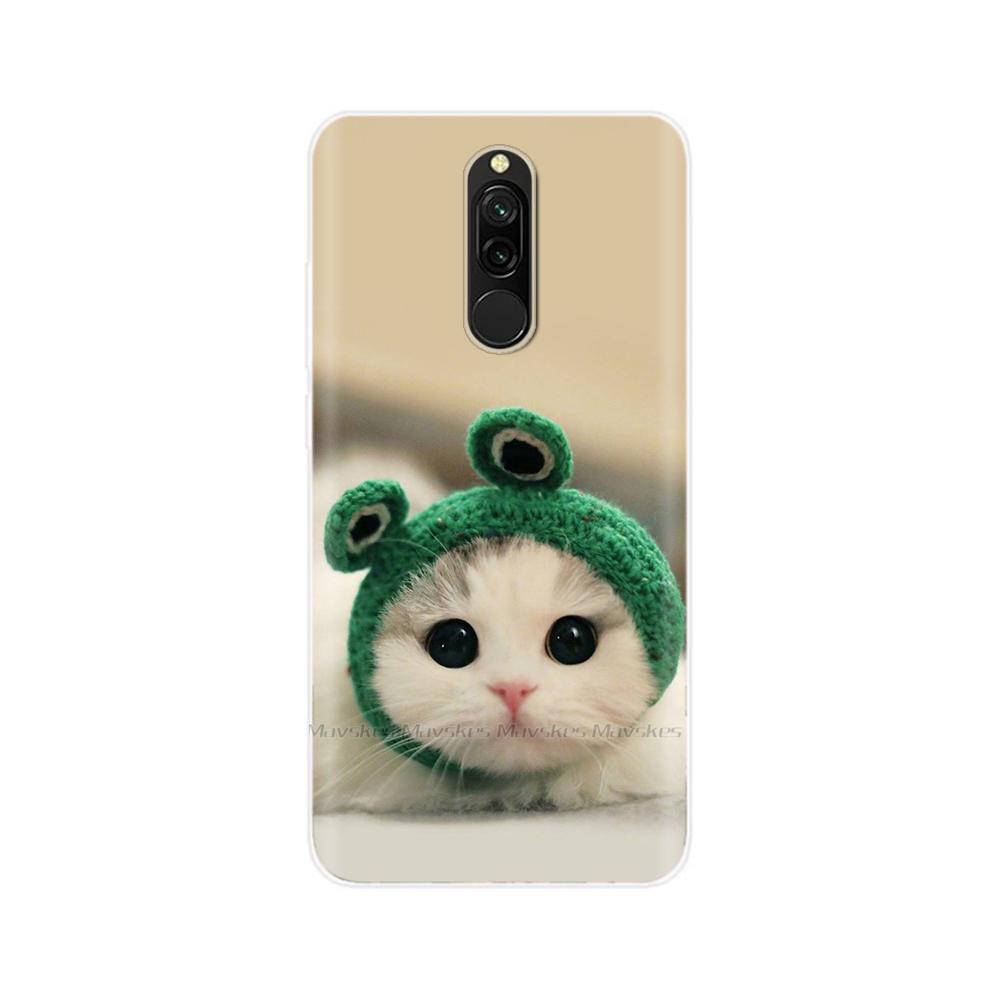 Чехол для Redmi 8 8A Pro, ТПУ Силикон, Ударопрочный, Чехол с Кошкой для Телефона, Для Redmi 8 8A 7 7A redmi7, Прозрачный, Печать, Мягкий