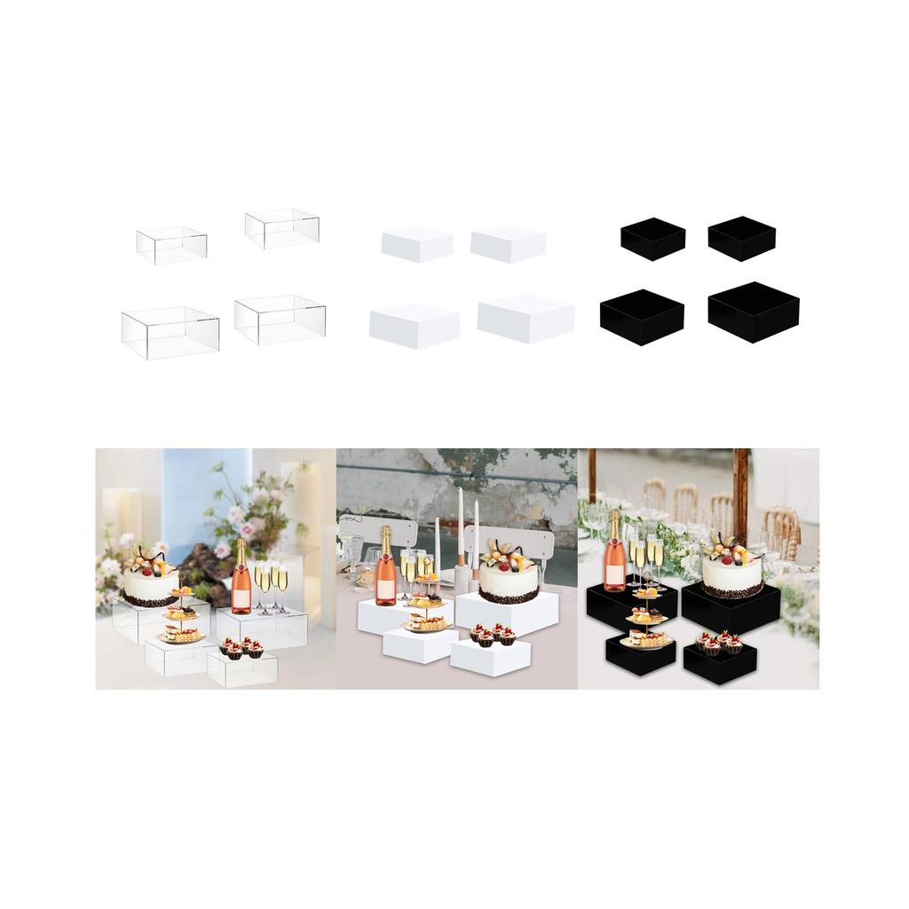 4Pcs Buffet Riser Acrylic Cake Riser Display Stands for Candy Dessert Stores