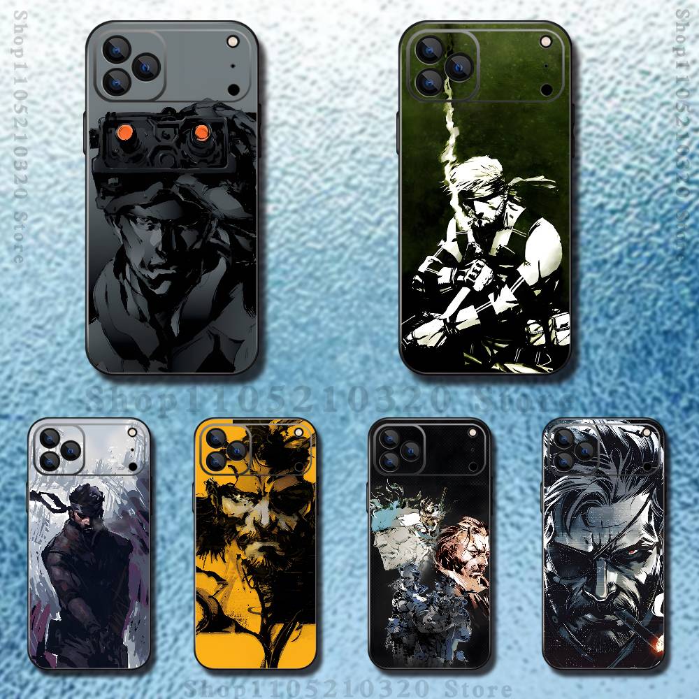M-MGS1 Solid Snake Game Phone Case For iPhone 17,16,15,14,13,12,11,Pro,Max,Plus,E,SE4,Air,Mini Black Soft Funda