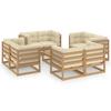 Day and Night - Day and Night Garden Furniture 9 Pieces with Cushions Made of Solid Pine Wood
