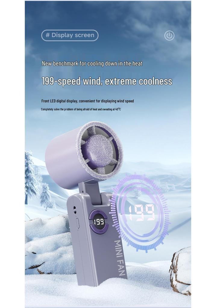 Rechargeable Mini Handheld Folding Fan with Ice Pack and Semiconductor Cooling