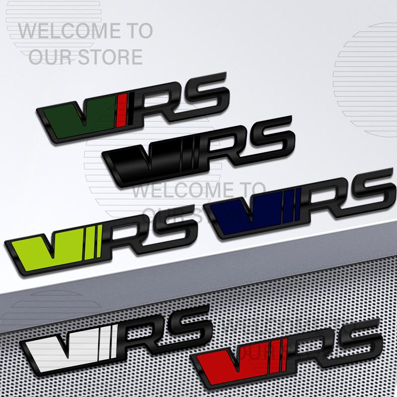 JBIW9 Car Decor Metal VRS Lettering Front Grille Emblem 3D Sticker For Skoda Octavia Kamiq Kodiaq Karoq Superb Fabia Rear Trunk Decals
