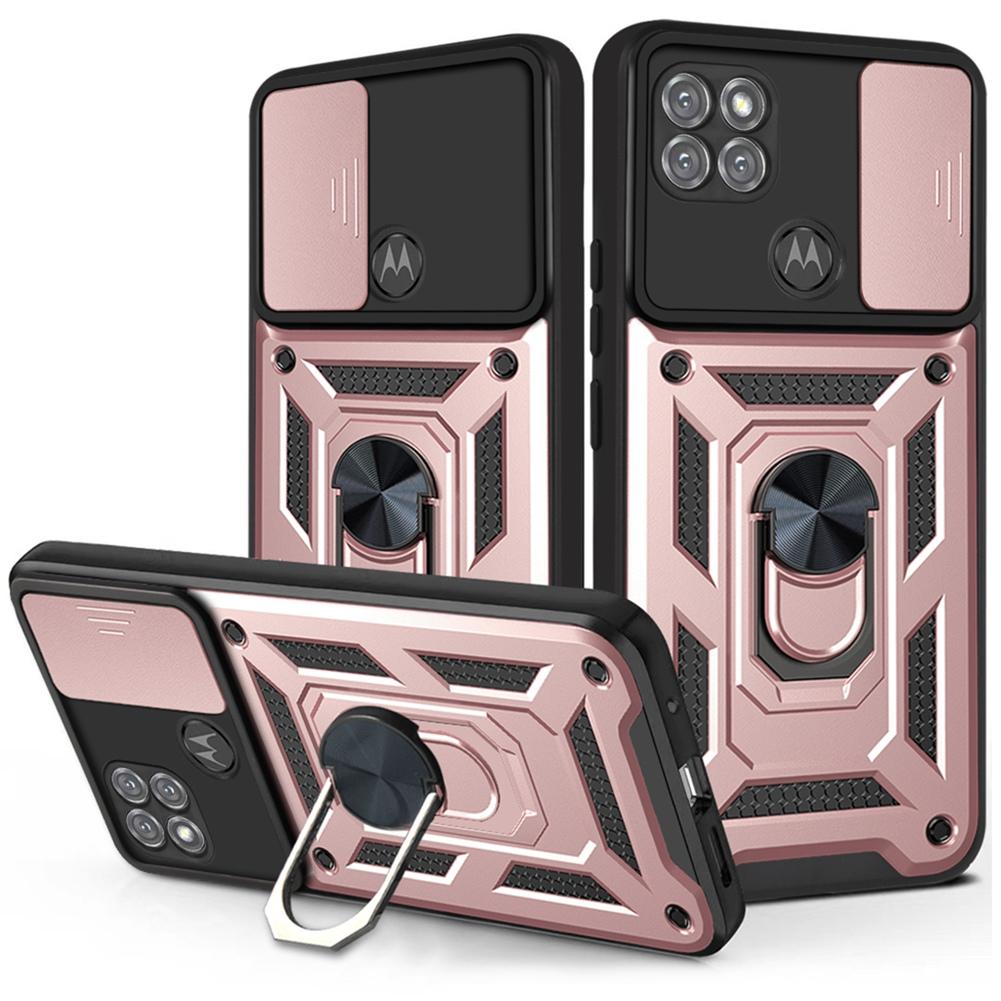 Бронированный противоударный чехол для Motorola Moto G9 Power Phone Camera Lens Защитный магнитный автомобильный держатель с кольцом-чехлом